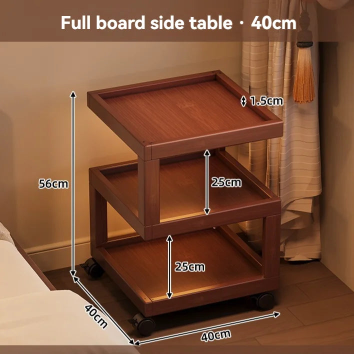 table d'appoint moderne table nuit roulettes tiroirs meuble chambre coucher