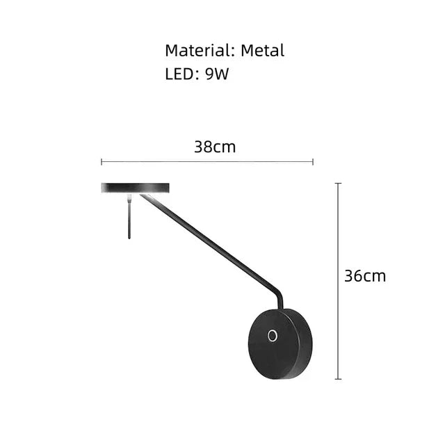 lampe murale flexible bras pivotant noir réglable chambre étude moderne