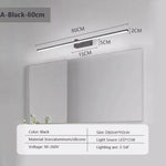 lampe murale moderne miroir intégré éclairage cuisine salle bain led 40 60 80 100cm