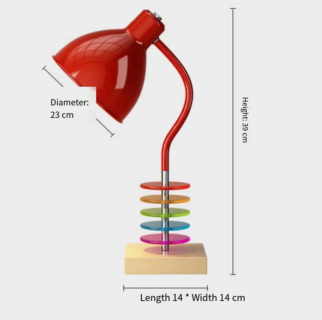 lampe table spirale colorée moderne chambre coucher enfant décoration LED rouge contemporaine