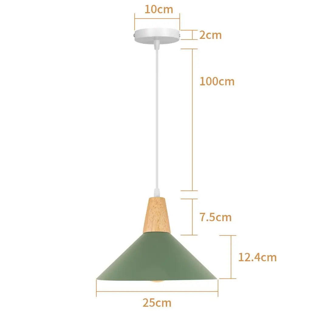 suspension lumineuse moderne vert conique câble suspendu salon chambrehôtel