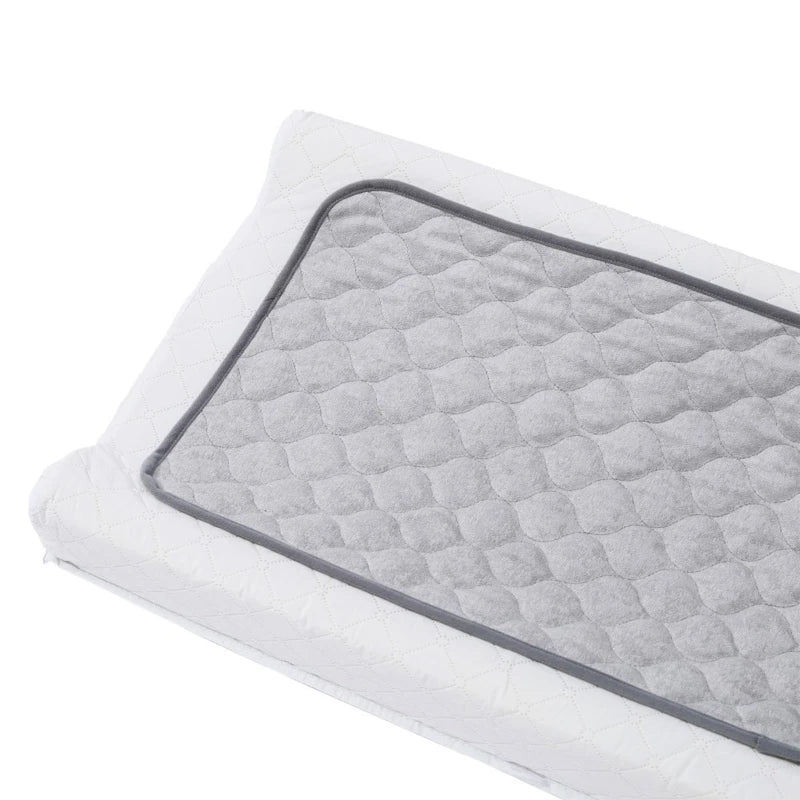 tapis bébé imperméable réutilisable doublure bambou gris quilté moderne portable mois