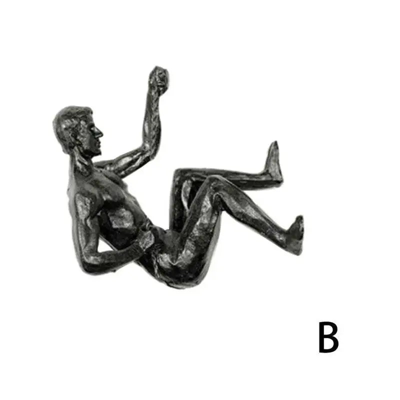 statues métal noir sculptures humaines diverses postures art moderne decoration murale