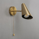 lampe murale conique or moderne interrupteur chaîne éclairage quotidien fixée mur opaque 220v 110v