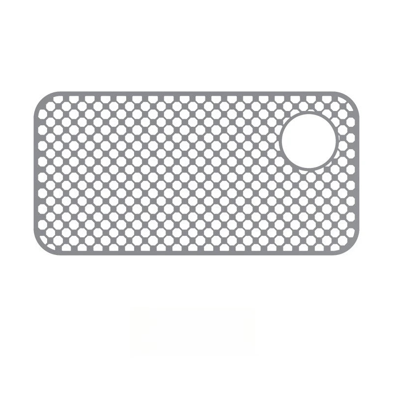 tapis lavabo silicone perforé gris moderne antidérapant drainage vaisselle 34.5x28.6cm