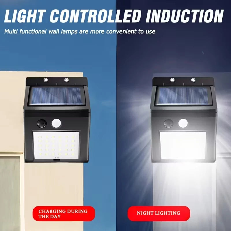 lampe murale solaire 48 led détecteur mouvement panneau solaire bleu modernes extérieures sécurité jardinurgence