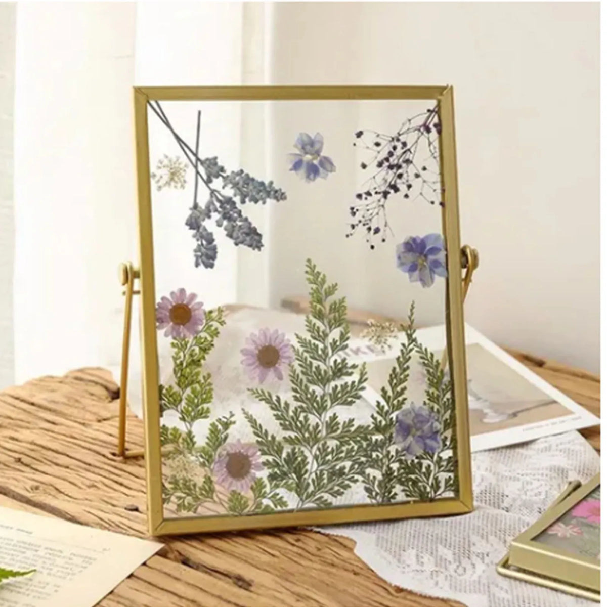 cadre photo or transparent moderne écrous support métal décoration maison 20x15cm