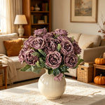 bouquet artificiel roses soie orange rouge rose blanc violet feuilles vertes classiqueintérieurDecorationFestivalMarriage
