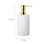 ensemble salle bain marbre blanc doré distributeur savon boîte mouchoirs diffuseur moderne