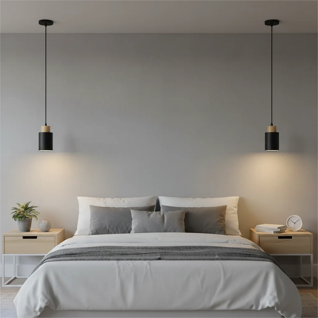 Lampes suspendues modernes minimalistes bois clair blanc noir câble ampoule tension 90 260V flux