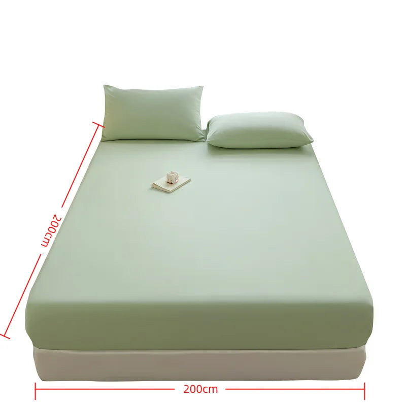 drap housse taies oreiller tissu lisse couleur blanche bleu rose moderne minimaliste élastique queen