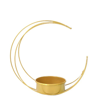 support vase bougie doré forme lune minimaliste métal hauteur 27cm largeur 11cm diamètre vase