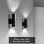 lampe murale led moderne 10w 20w noir mat ip65 étanche 90mm 160mm