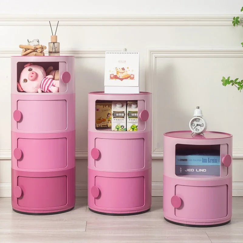 table nuit meuble moderne rose minimaliste tiroirs transparents chambre coucher