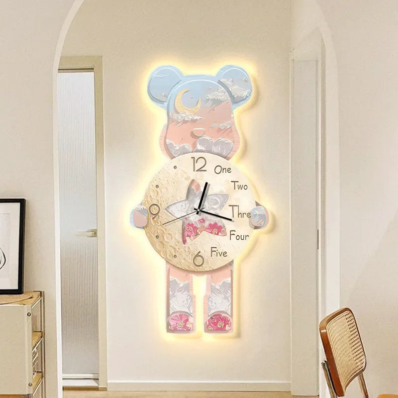 Détail de l'horloge murale LED en porcelaine cuite résistante