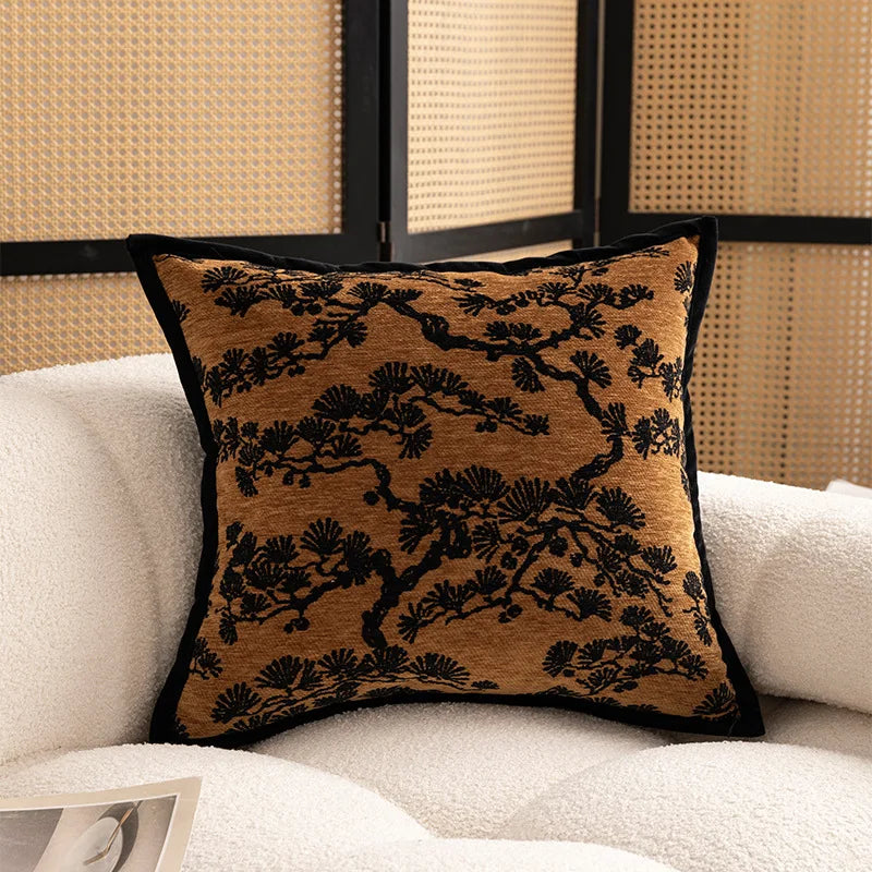 coussin bohème léopard géométrique marron noir blanc décoratif moderne élégant 45x45cm amovible lavable