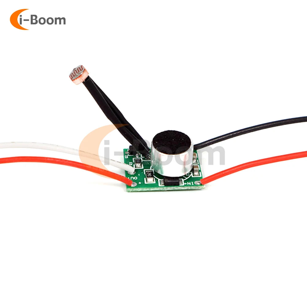 interrupteur capteur lumineux son arret automatique marche nuit technologie 45s filaire vert rouge blanc
