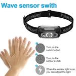 lampe frontale led rechargeable usb puissante portable camping pêche urgence sensoriel chargeur moderne pratique