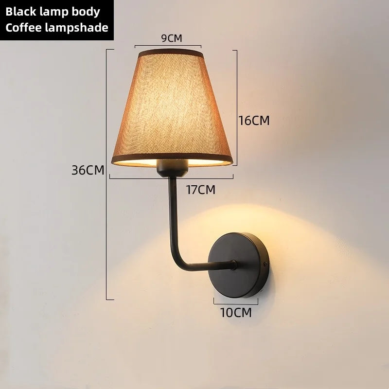 lampe murale moderne abatjour conique articulé noir doré blanc beige marron