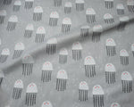 tissu coton imprimé thème marin poissons coquillages enfants blanc rose bleuclair vert