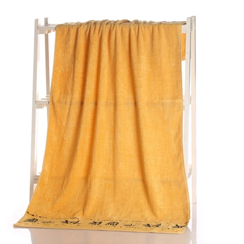 serviettes bain fibre bambou absorption rapide séchage rapide motif lettre moderne orange vert blanc