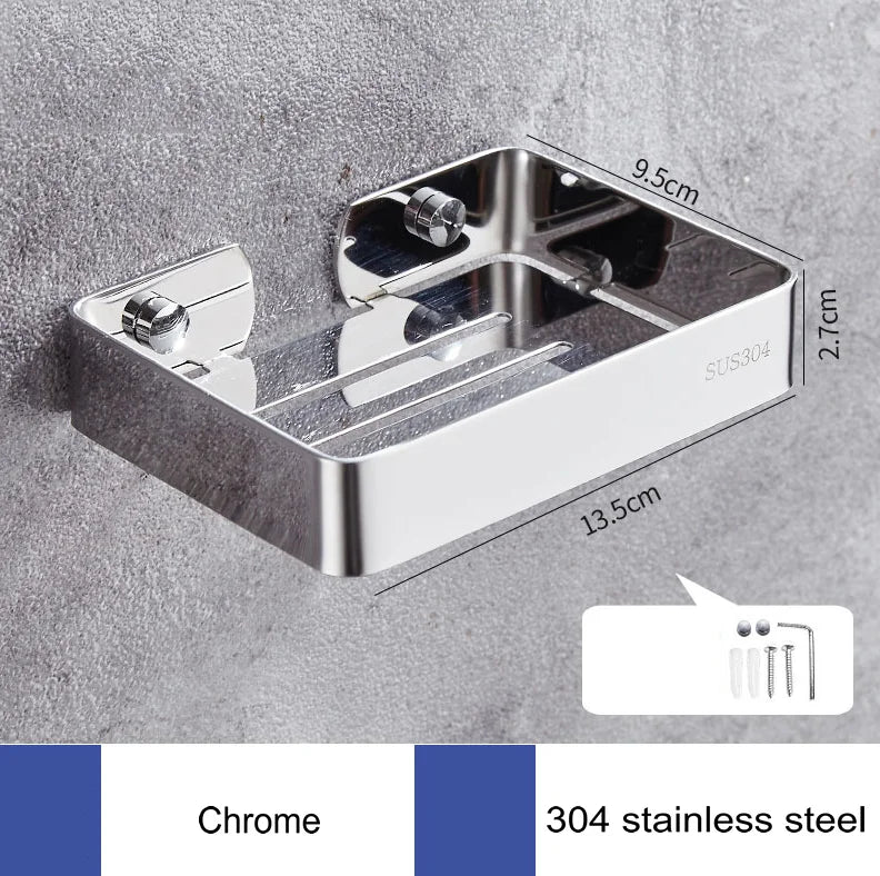 porte savon mural moderne acier inoxydable finition chrome noir blanc doré rose doré