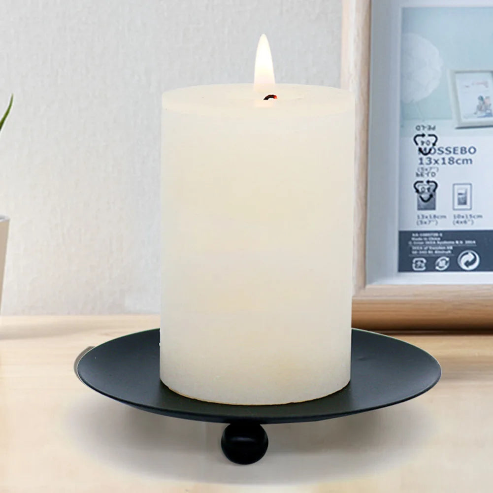 Support bougies moderne noir doré décoration maison 13x18cm
