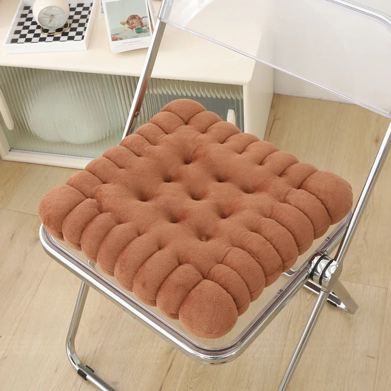 coussin peluche forme biscuit antidérapant coton pp velours polyester moderne gris rose bleu