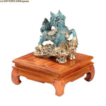 support d'exposition bois rose sculpture classique marron lisse plateau carré thé