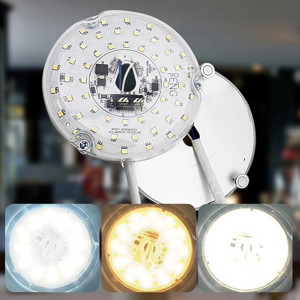 plaque led circulaire 15w 18w 24w blanc perforée modernes diodes vis fixations