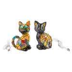 lampe résine forme chat led couleur multicolore art deco tiffany chambre coucher usb alimentation