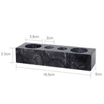 ensemble accessoires salle bain marbre noir rangement brosse dents dentifrice moderne luxe