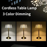 lampe table or moderne transparent motifs géométriques rechargeable flux lumineux 2492000 led chambre décoration