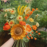 bouquet main fleurs artificielles jaunes blanches vertes intérieur mariage anniversaire decoration