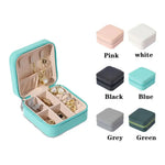 boîte bijoux cuir pu noir rose blanche bleue moderne compact glissière rangement bijoux