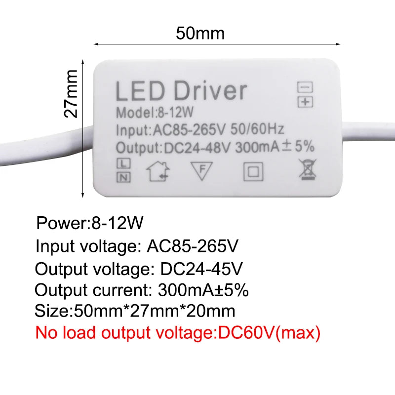 pilote led alimentation 3w 12w 18w durable facile ac85 265v rohs ccc