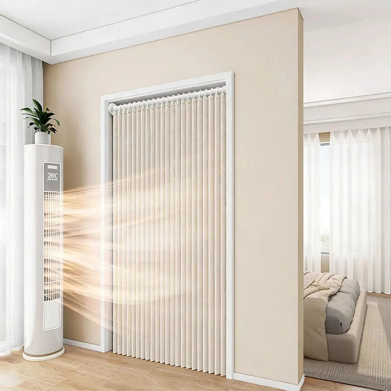 rideau plissé polyester beige clair texture lin moderne opacité pliable sans perçage chambre cuisine