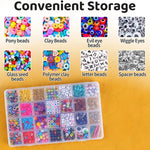 boîtes rangement transparentes modernes 28 cases poignées sécurisées diverse couleur