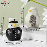 pots épices forme pingouins blanc noir jaune texture plumes décorative étoiles sapins mignon animalier