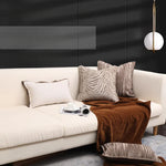 housse coussin rayé beige marron contemporain décoration maison carré polyester coton