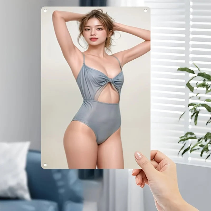 maillot bain gris uni moderne 30cm 20cm erotique decoration