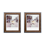 cadre photo polaroid marron bleu gris bois vieilli protection acrylique crochets métalliques film photo