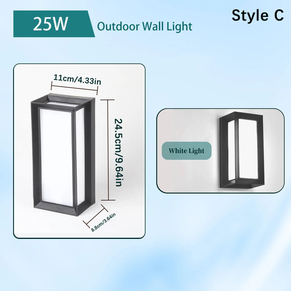 lampe murale led moderne noire ip65 verre borosilicate abs nickelée 2492000lm