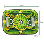 jouet interactif chien fleurs motifs géométriques orange vert blanc marron clair non slip