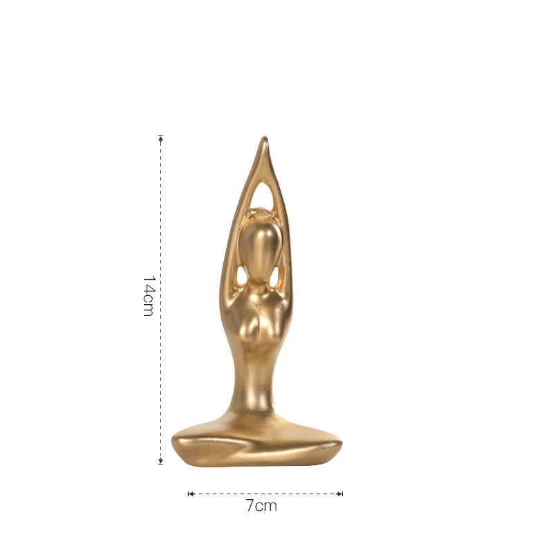 statues yoga pose or moderne minimaliste collection noël décoration intérieure gift brillant