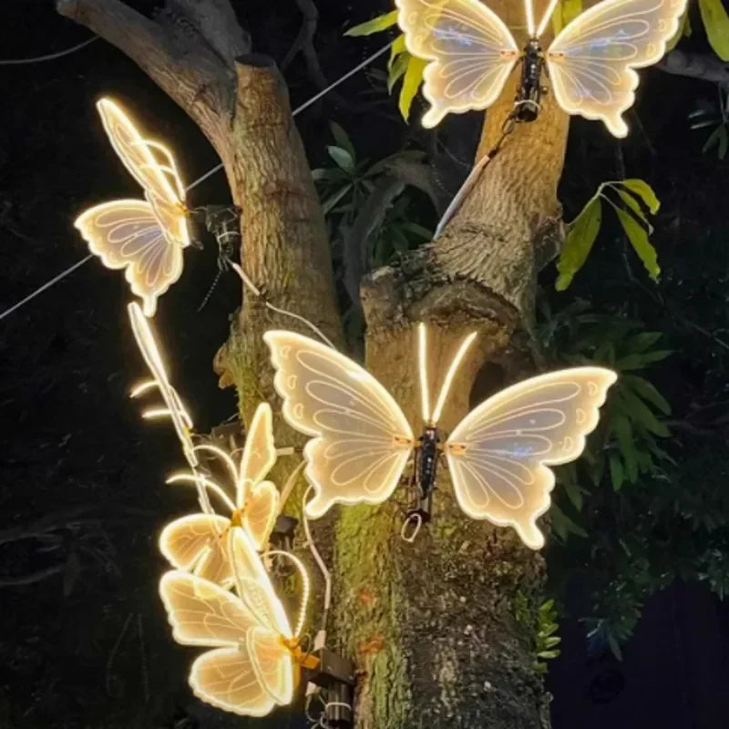papillons lumineux blancs moderne clips anniversaire mariage fêtes nouvel an événements anniversaires