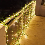 guirlande lumineuse feuilles vertes fleurs led noël mariage décoration maison festiveextérieurintérieur