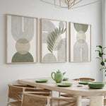 tableaux abstraits modernes motifs géométriques vert olive deco murale sans cadre toiles texturées minimaliste