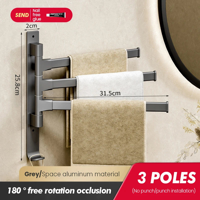 porte serviettes mural pliable gris moderne fixations vis serviettes