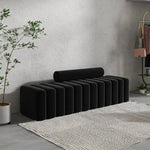 banc modulable velours orange noir blanc moderne salon confortable fixations invisibles coussins mobiles